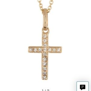 Sold- Ron Hami 14k yellow gold Diamond cross necklace